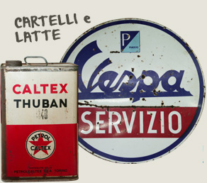 Cartelli e latte nel Museo d'epoca de Il Selvatico